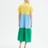 Compania fantastica Three-tone poplin cotton midi shirt dress