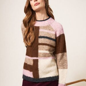 white stuff medway colour block knit jumper 439872
